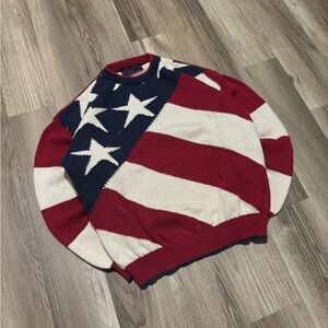 Vintage USA American flag Knitted sweater • Size M